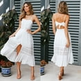 thumbnail image 1 of Robe d'Été Mode Femme Robes Aguichant Col en V Dos Nu Dentelle Robe de Plage Robes Blanches, 1 of 4