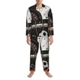thumbnail image 3 of Naloa Casino And Sports Men’s Pajamas Set - Long Sleeve Button Down Sleep Shirt and Pajama Bottoms Sleepwear Set-Medium, 3 of 7