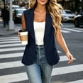 thumbnail image 5 of jobturf Vest Tops for Women Business Dressy Casual Sleeveless Blazer One Button Lapel Jacket Open Front Waistcoat with Pockets S-3XL, 5 of 8