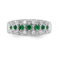 thumbnail image 4 of Auriga Fine Jewelry 14K White Gold Diamond and Emerald Fancy Ring for Women Size 7, 4 of 6