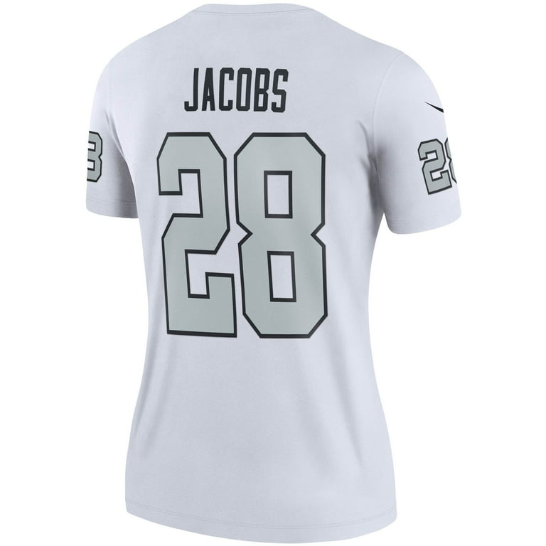 Women's Las Vegas Raiders Josh Jacobs Nike White Color Rush Legend Player  Jersey