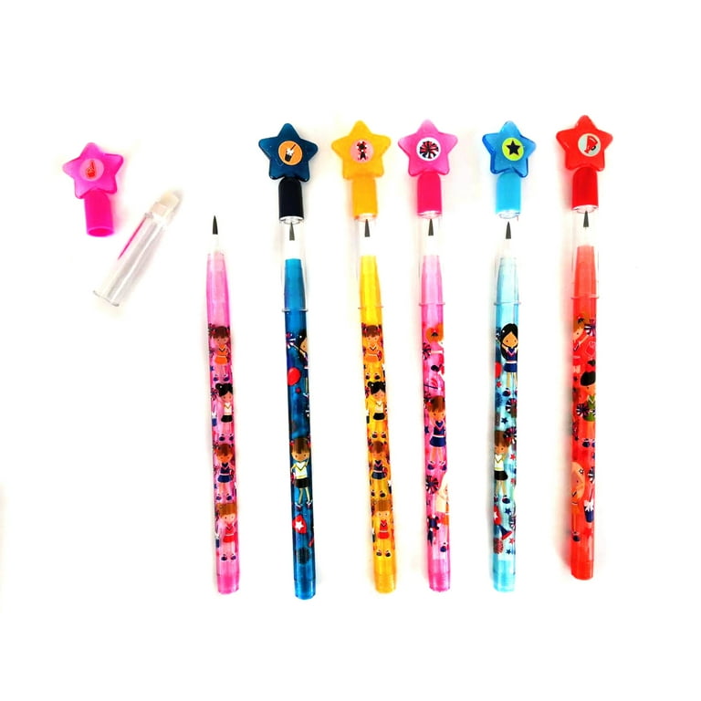 TINYMILLS 24 Pcs Valentines Day Heart Multi Point Pencils Party