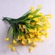 thumbnail image 3 of Monstrate 25 cabezas de tela de seda 5 ramas ramo de flores artificiales boda flor falsa Flores artificiales amarillo 38cm, 3 of 6