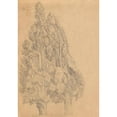 thumbnail image 2 of Franz Johann Heinrich Nadorp 11x14 Black Ornate Wood Framed Double Matted Museum Art Print Titled: Album with Views of Rome and Surroundings, Landscape Studies, Page 13A: Trees, 2 of 5