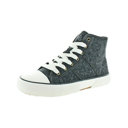 - Lauren Ralph Lauren Womens January II Flannel Suede Trim High Top Sneakers