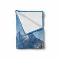 thumbnail image 2 of Winter Soft Flannel Fleece Blanket, Snowy Bavaran Alps with Maria Gern with Famous Watzmann Massif Scenes from Germany, Cozy Plush for Indoor and Outdoor Use, 60" x 80", Blue White, by Ambesonne, 2 of 6