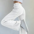 thumbnail image 5 of TRUBKH Corduroy Pants Women Straight Leg Pants Women Womens Cargo Pants with Pockets Fall Bottoms for Women Concert Pants for Women Elastic Waist Corduroy Pants for Women Cute Pants for Women White L, 5 of 9