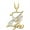 Yellow, variant on 14K White Gold Finish Round Cut White Diamond 925 Sterling Silver Diamond Cute Elf Angele With Z Initial Letter Pendant Necklace for Women