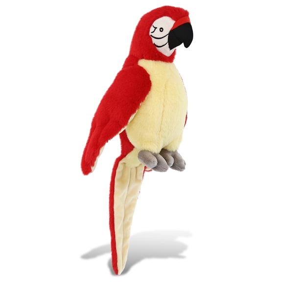 DolliBu Red Parrot Bird Super Soft Stuffed Animal, Cute Realistic Stuffed Animals for Girls, Boys, Adults Animal Gifts, Kids Nursery Decor for Newborn, Cuddly Soft Baby Plush Toys - 9 Inches