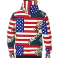 thumbnail image 7 of Wukai American Astronaut Runs Forward Print Men Hoodies Fleece Sweatshirts Long Sleeve Sweaters Pullover Fall Outfits Winter Clothes-Large, 7 of 7