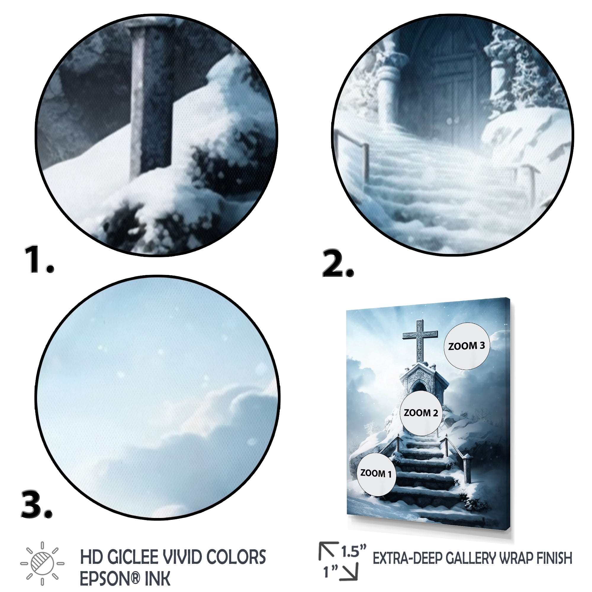 Designart Stairway To Heaven In Winter II Canvas Wall Art