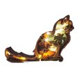 thumbnail image 1 of Figuras de vida silvestre huecas de madera talladas a mano con animales en 3Dadornos (gato) Wdftyju Para estrenar, 1 of 5