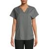 ClimateRight by Cuddl Duds Women’s and Women's Plus Woven Twill V-Neck Scrub Top with Silver Ion Anti-Bacterial Technology