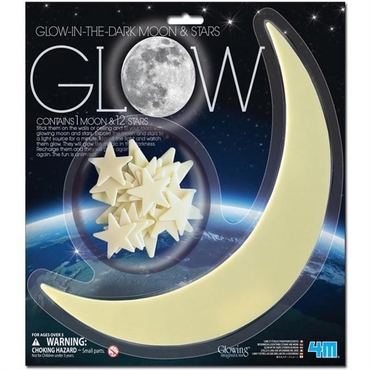 Glow crescent moon and 15 stars by glow stars new large size 
