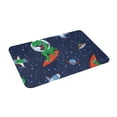thumbnail image 2 of Fotbe Extra Durable Door Mat - Dirt Trapping Outdoor Welcome Mats - Non-Slip Outdoor Door Mats - Low Profile Front Door Mat - Indoor (16" x 24", Dinosaur Astronaut Space Surfing ), 2 of 9