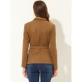 thumbnail image 4 of Blazer Allegra K de gamuza sintética Con cinturón para mujer marrón M, 4 of 5