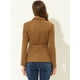thumbnail image 4 of Blazer Allegra K de gamuza sintética Con cinturón para mujer marrón M, 4 of 5