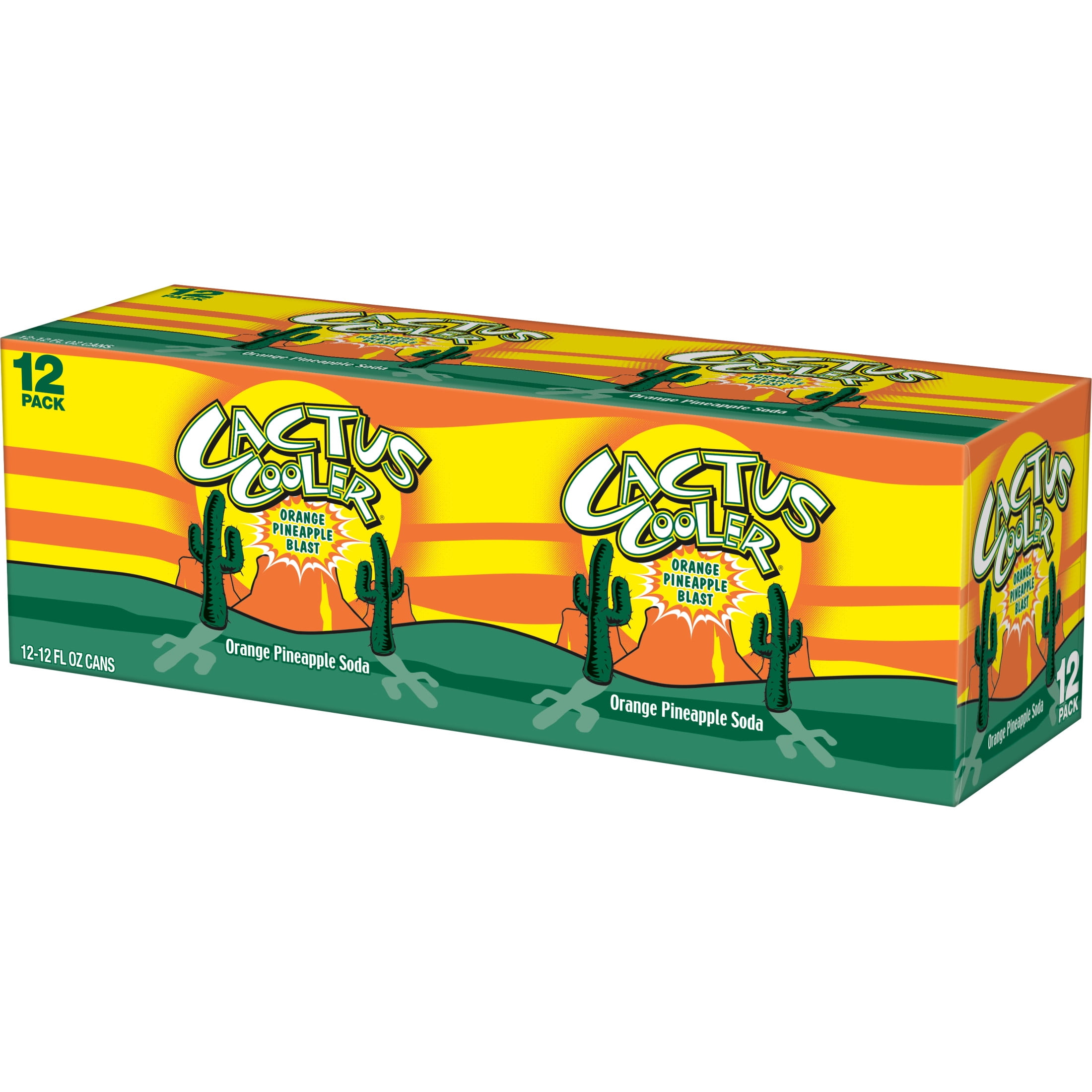 Cactus Cooler Orange Pineapple Soda Pop, 12 fl oz, 12 Pack Cans