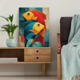 thumbnail image 5 of Colorful Cartoon Fish Canvas Whimsical Ocean Living Bedroom Bath Wall Art, 5 of 8