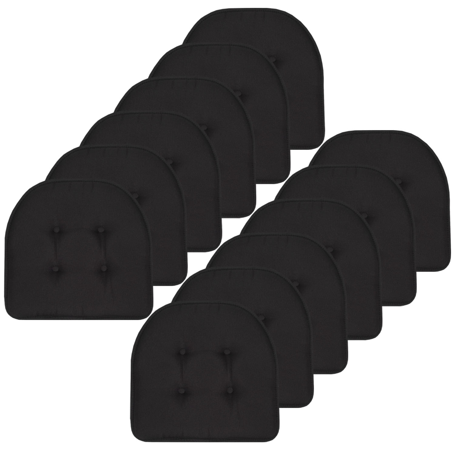 UShaped Memory Foam Chair Pads 12 Pack Black