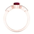 thumbnail image 5 of AoneJewelry 1.40 Carat Ruby & Heart Shape Diamond Gemstone Ring In 14K Rose Gold, 5 of 6