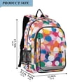thumbnail image 2 of FORMRS Unisex School Backpack 17" Student Travel Bag with Laptop Compartment, White Colorful Circles, 2 of 7