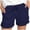 Dark Blue, variant on Biker Shorts Women Solid Color Straight Elastic Waist Pocket Lace Plus Size Shorts for Women,Black,M