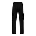 thumbnail image 5 of Caqnni Mens Linen Drawstring Pants Elastic Waist Lightweight Trouser Casual Yoga Summer Beach Pant(M,Black), 5 of 7