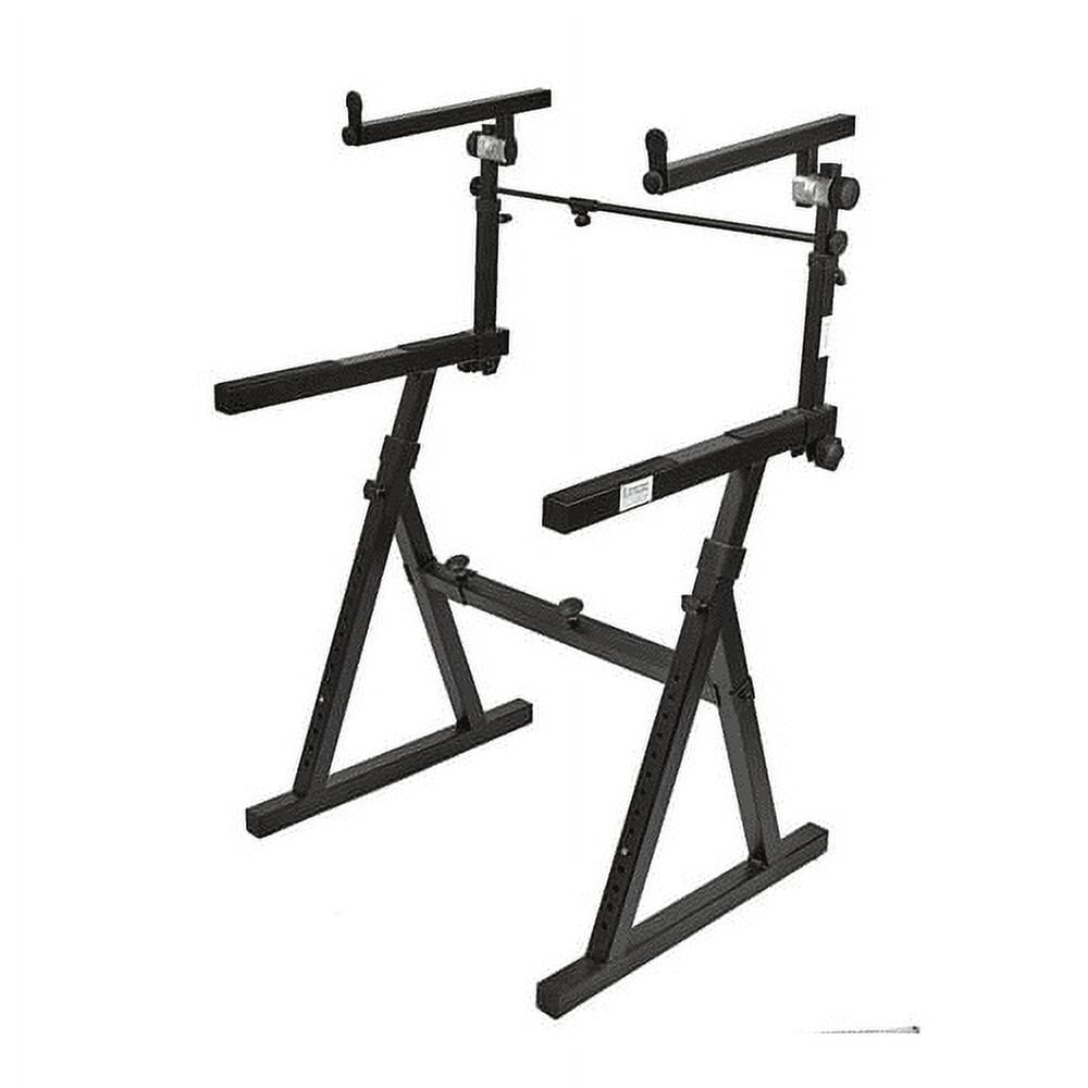Knox Gear Z-Style Two Tier Electronic Keyboard Stand, Music Double
