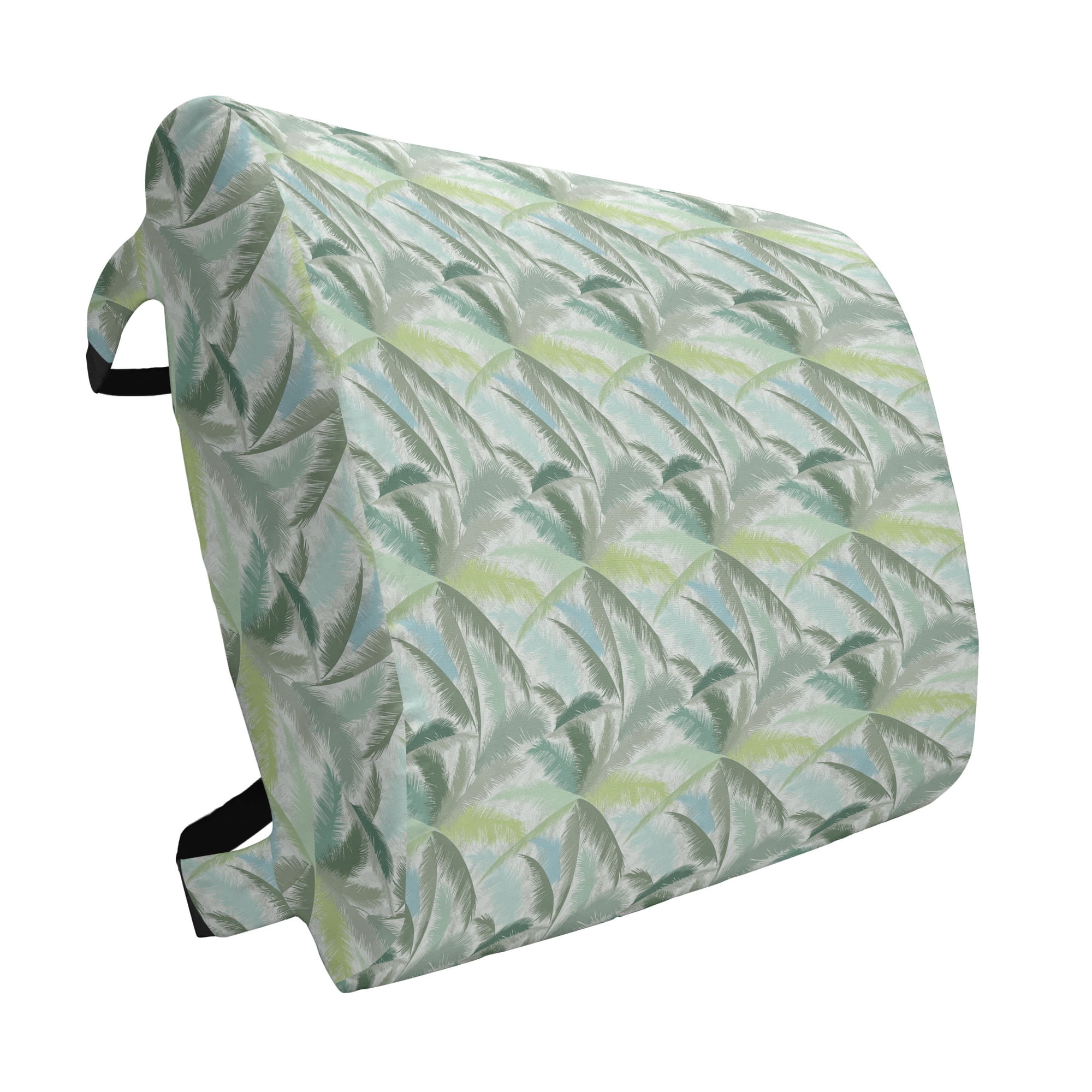 Palm Tree Lumbar Pillow, Leafy Branches in Shades of Green Tropical
