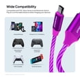 thumbnail image 6 of Powertek Light-Up USB-A to USB-C Charging Cable, 5 ft, Purple, 6 of 7