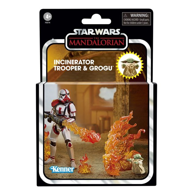 Hasbro - Figuras de la colección Vintage Star Wars de 3.75 "Clásico The Incinerator Trooper y Grogu Deluxe Model Toy zhangmenya LED