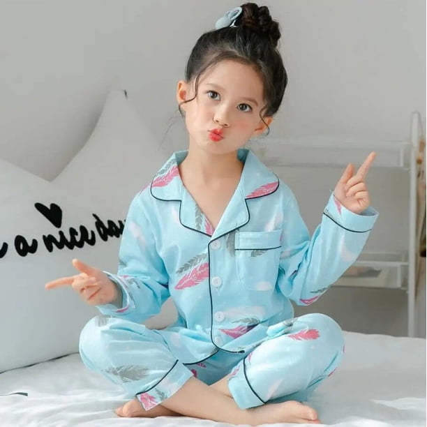 Conjuntos de pijamas para niños de algodón, ropa de casa de dibujos animados para niños, traje informal de manga larga para niñas, conjunto de pijamas de Navidad, ropa de dormir 2023