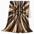 thumbnail image 2 of Rustic Compass Starburst Wood Plank Flannel Blanket, Cozy Farmhouse Sofa Throw for Cabin Lovers, Warm Bedroom Reading Nook Home Decor, Housewarming Birthday Gift, 2 of 9