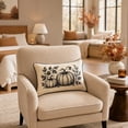 thumbnail image 4 of SLYNSHome Fall Throw Pillow Cover Black Sketch Pumpkin Leaf Print Linen Textured Decorative Lumbar Cushion Case For Sofa Couch Porch Halloween Thanksgiving Home Decor, 4 of 6