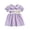 1-Purple178, variant on Infant Girls Casual Checkered Dress Smocked Cartoon Embroidery Flutter Sleeve Dress