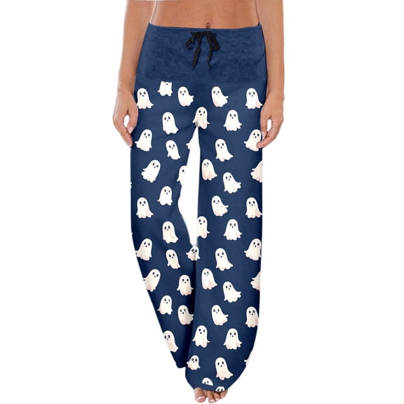 Women Casual PantsWomen's Casual Pants Halloween Print Comfortable Trousers For Everyday Wear Versatile Loose Fit Bottoms For Leisure Activities And Parties