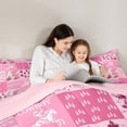 thumbnail image 5 of jejeloiu Pink Western Cowgirl Twin Comforter Sets Kids,Girly Patchwork Plaid Buffalo Bedding Set,Reversible,2pcs, 5 of 8