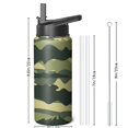 thumbnail image 4 of Camouflage Insulated Stainless Steel Water Bottle with Straw & Cleaning Brush – 18/32/40 Oz | Leakproof, BPA-Free, 304 Stainless Steel, Wide Mouth, Travel Mug for Car, Gym, Office, 4 of 5