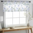 thumbnail image 2 of Blue Flower Valance Curtains for Kitchen/Living Room/Bathroom/Bedroom Window, Rod Pocket Small Topper Half Short Window Curtains Sheer Scarf, Sage Green Eucalyptus Leaf Farmhouse Country 54"x18", 2 of 8
