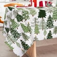 thumbnail image 2 of Christmas Tablecloth Green Xmas Tree Table Cloth Washable Forest Table Cover for Winter Holiday Party Picnic Dining Table Decoration, 60 x 102 Inch, 2 of 6