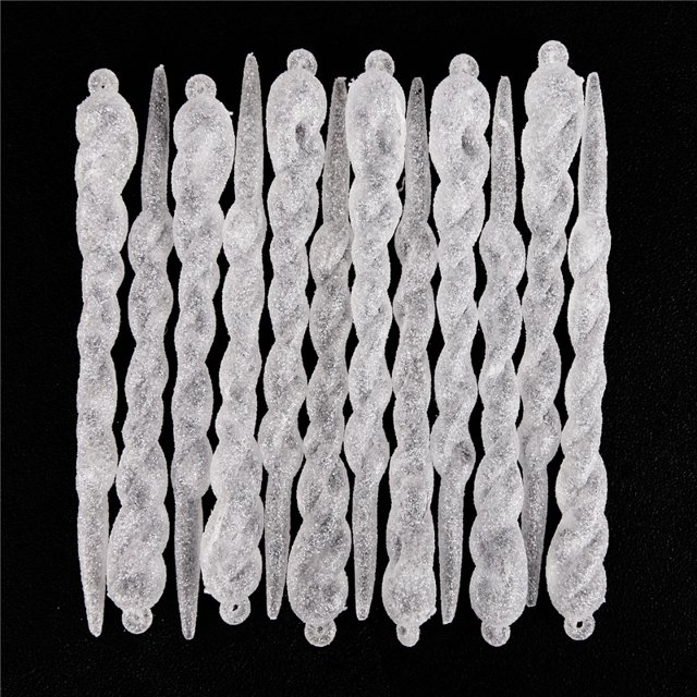 12 piezas/juego de carámbanos de hielo falsos de simulación navideña para colgar en el árbol de Navidad, adornos para regalos de Navidad, suministros de decoración para fiestas