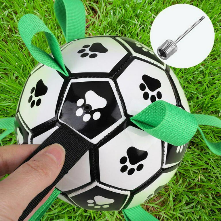 Newway Dog Soccer Ball - Dog Ball Toys Dog Tug Toy with Upgrade Grab Taps,  Interactive Dog Toy Fun Dog Water Toys, Lightweight Herding Ball for Small