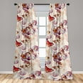 thumbnail image 2 of Wings of Spring Window Curtains, Dreamy Pattern of Delicate Butterfly with Watercolor Spots Back, Lightweight Decor 2-Panel Set with Rod Pocket, Pair of - 28"x84", Dark Coral Cream Plum, by Ambesonne, 2 of 3