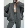 thumbnail image 4 of Luethbiezx Fashionable Women's Two Piece Outfit Set with Stand Collar Sweatshirt and Pants, 4 of 9