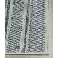 thumbnail image 5 of FH Home Flat Woven Outdoor Rug - Waterproof, Easy to Clean, Stain Resistant - Premium Polypropylene Yarn - Striped Boho - Patio, Porch, Deck, Balcony - Amman - Blue - 5ft 2in x 7ft 6in, 5 of 5
