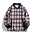 thumbnail image 2 of Miluxas Mens Oversized V Neck Sweatshirt Long Sleeve Pullover Comfy Top Trendy Casual Winter Outfits Pink XL(XL), 2 of 4
