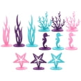 thumbnail image 4 of Adorno de mesa con temática oceánica, decoración de cumpleaños de sirena, centro de mesa de fieltro, 12 Uds., 4 of 6