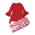 thumbnail image 5 of Toddler Baby Girl Sets 2 Piece Outfits Valentine's Day Children's Girl's Clothing Trumpet Sleeve Top Pants Pattern Two-piece Set For Every Holiday Legging Set 2, 5 of 8