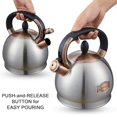thumbnail image 3 of 2.8 QT Tea Kettle, Whistling Tea Pot with Silicone Handle, Stainless Steel for Stovetops (Silver) - T04 Sliver, 3 of 6
